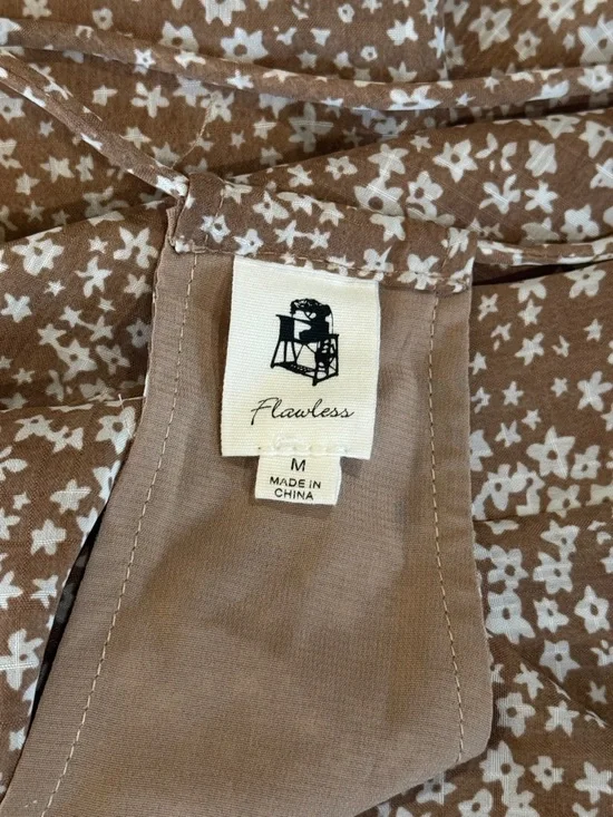 Flawless Brown Speckled Maxi Dress - Sleeveless Flow - Picture 4 of 7